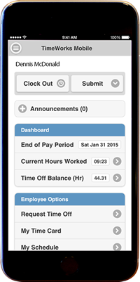 Payroll Services TimeWorksMobile - Mobile employee timekeeping app with GPS data